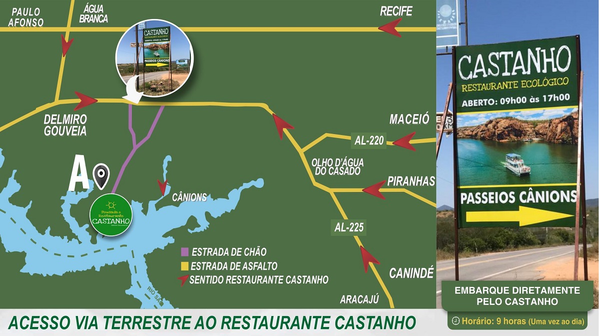 Mapa de como chegar PONTO A